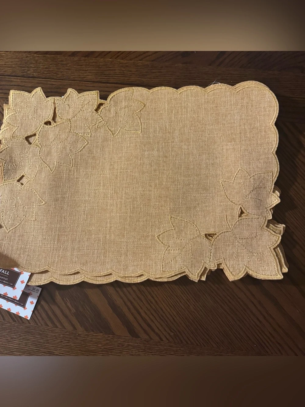 Autumn Leaf Embroidered Placemat hobby looby 6 pieces total